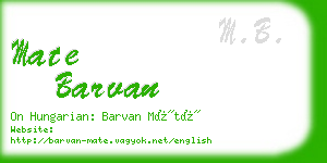 mate barvan business card